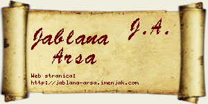 Jablana Arsa vizit kartica
